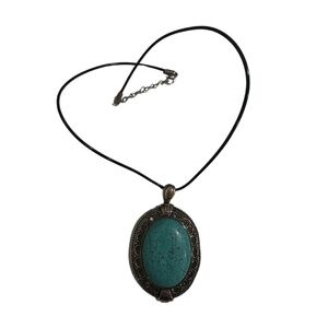 Turquoise Silver Pendant Necklace